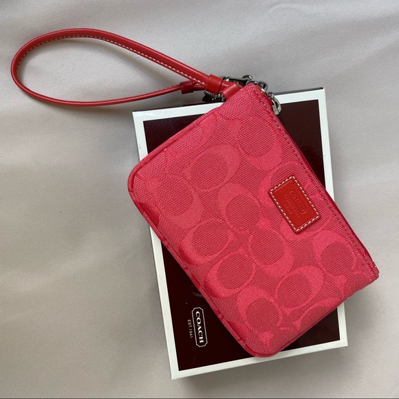 Coach Handbags - Coach Monogram Mini Wristlet w/Box